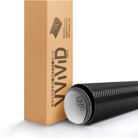 Vvivid Xpo Black Carbon Fiber 5Ft X 1Ft 8Yr Car Wrap Vinyl Roll With Air Release