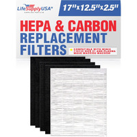 Lifesupplyusa True Hepa Plus 4 Carbon Replacement Filters For Winix 115115 Size 21
