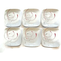 Corelle Dinnerware Dessert Plates Set, Square Splendor 6.5"" Perfect Size For Dessert, (Set Of 6)