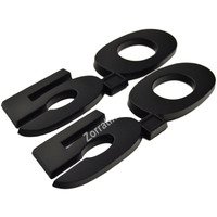 2 Pieces(Pair) Matte 5.0 Liter Door Fender Side Emblem Badge Plate For Ford Mustang F150 Gt - Full Blackout (No Red Dot)