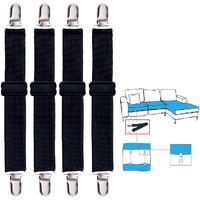 Korlon 4 Pack Adjustable Heavy Duty Bed Sheet Clips, Cover Grippers Suspenders Holder Bed Sheet Fasteners, Fitted Sheet Clips, Black
