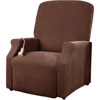 Surefit Stretch Pique Recliner Slipcover In Chocolate