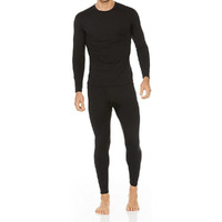 Thermajohn Long Johns Thermal Underwear For Men Fleece Lined Base Layer Set For Cold Weather (X-Large, Black)