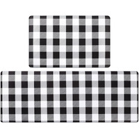 Pauwer Anti Fatigue Kitchen Mat Set Of 2, Farmhouse Kitchen Rugs Non Skid Washable, Cushioned Kitchen Mats For Floor, Waterproof Memory Foam Kitchen Floor Mats, Standing Desk Mat Kitchen Runner Carpet