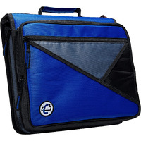 Case-It The Universal Zipper Binder - 2 Inch O-Rings - Padded Pocket That Holds Up To 13 Inch Laptop/Tablet - Multiple Pockets - 400 Page Capacity - Comes With Shoulder Strap - Blue Lt-007