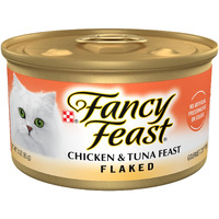 Purina Fancy Feast Wet Cat Food Flaked Chicken And Tuna Feast - (Pack Of 24) 3 Oz. Cans