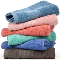 Cleanbear Face-Cloth Washcloths Set,100% Cotton, High Absorbent, 6-Pack 6 Colors, Size13 X13-Deep Color