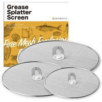 Homestia Grease Splatter Screen For Frying Pan With Fold Flat Knob Fine Mesh Cooking Splash Guard Skillet Splatter Shield Oil Catcher Set Of 3 In 10+115+13