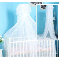 Cdycam Baby Infant Toddler Bed Dome Cots Mosquito Netting Hanging Bed Net Mosquito Bar Frame Palace-Style Crib Bedding Set (White Mosquito Netting Only, Without Stand)