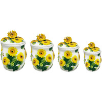 3-D Sunflower 4-Piece Canisters Set, 83001