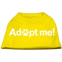Mirage Pet Products Adopt Me Screen Print Shirt Small Yellow