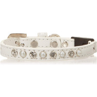 Mirage Pet Products 625-3 Wt12 Pearl And Clear Jewel Breakaway Cat Collar White Size 12