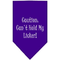 Mirage Pet Products Cant Hold My Licker Screen Print Bandana For Pets Small Purple