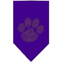 Mirage Pet Products Paw Gold Rhinestone Bandana Large Purple