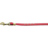 Mirage Pet Product Clear Crystal Leash Red Gold Hardware