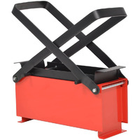 Vidaxl Paper Log Briquette Maker Steel 13.4""X5.5""X5.5"" Black And Red