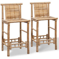 Vidaxl Bar Stools 2 Pcs Bamboo