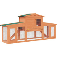 Large Rabbit Hutch Small Animal House Pet Cage With 2 Runs Wood