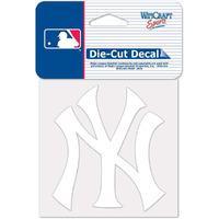 Mlb New York Yankees 45817011 Perfect Cut Decal, 4"" X 4"", White