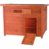 Trixie Natura Duck Coop With Ramp, Pull-Out Tub, Hinged Roof, Brown, 36X30X27
