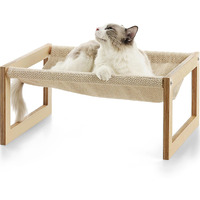Fukumaru Dog Bed, Large Breathable Cat Bed, Wooden Cat Hammock For Outdoor, 21 X 16.5 Inch Elevated Pet Furniture Suitable For Kitty, Puppy, Rabbit, Bunny And Small Animal