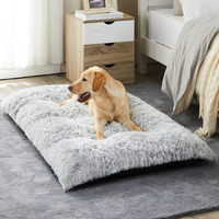 Bfpethome Dog Beds For Large Dogs, Plush Dog Crate Bed Fluffy Cozy Kennel Pad For Sleeping &Ease Anxiety, Washable Dog Mats With Anti-Slip Bottom For Large Medium Dogs (42(41 X 27 Inch), Grey)