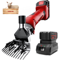 Dragro Cordless Electric Professional Sheep Shears, Sheep Clippers With 2 Pcs Rechargeable Lithium Battery, 6 Speeds Heavy Duty Animal Grooming Clippers For Sheep Alpacas Goats Horse