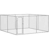 Pawhut 172.2 Sq. Ft. Dog Playpen Outdoor, Walk-In Dog Run Kennel Puppy Exercise Pen With Galvanized Steel Frame, For Small And Medium Dogs, 13.1' X 13.1' X 6'