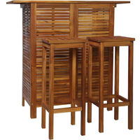 Vidaxl 3 Piece Bar Table And Chair Set Solid Acacia Wood
