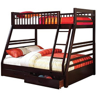 Coaster Espresso Twin Over Full Bunk Bed With Storage Drawers And Solid Wood