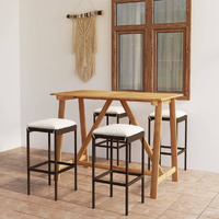 Vidaxl 5 Piece Patio Bar Set With Cushions Brown