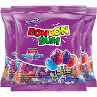 Colombina Bon Bon Bum Bubble Gum Lollipops Berry Explosion Flavor Bags Of 30