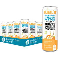 Bubblr Passion Fruit Wondr Antioxidant Sparkling Water With Natural Caffeine 0G Sugar Gluten Free All Natural Flavors 12 Fl Oz Cans 12 Count