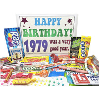 Retro Candy Yum  1979 44Th Birthday Gift Assortment From Childhood For 44 Year Old Man Or Woman Born 1979