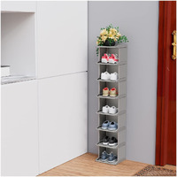 Madsouky Shoe Rack 8 Tiers Diy Narrow Stckable Free Standing Shoes Storage Tall Organizer Vertical Small Entryway Hallway Shelf