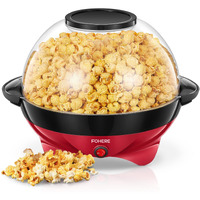 Popcorn Machine, 6 Qt Automatic Stirring Popcorn Maker, Electric Hot Oil Popcorn Popper, Diy Flavor,Detachable & Nonstick Plate, Large Lid For Serving Bowl, Free Measuring Cups,Safety Etl Approved (6 Qts)