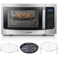 Toshiba 4-In-1 Ml-Ec42P(Ss) Countertop Microwave Oven, Smart Sensor, Convection, Air Fryer Combo, Mute Function, Position Memory Turntable With 136 Turntable, 15 Cu Ft, 1000W, Silver