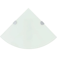 Vidaxl Corner Shelf With Chrome Supports Glass White 9.8""X9.8""