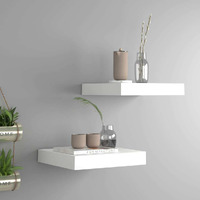 Vidaxl Floating Wall Shelves 2 Pcs White 9.1""X9.3""X1.5"" Mdf