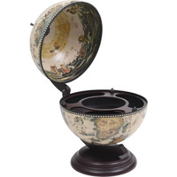 Vidaxl Tabletop Globe Bar Wine Stand Eucalyptus Wood White