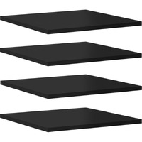 Vidaxl Bookshelf Boards 8 Pcs High Gloss Black 15.7""X15.7""X0.6"" Engineered Wood