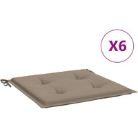 Vidaxl Garden Chair Cushions 6 Pcs Taupe 19.7""X19.7""X1.2"" Fabric