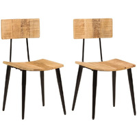 Vidaxl Dining Chairs 2 Pcs 17.3""X15.7""X31.5"" Solid Wood Mango