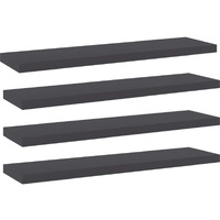 Vidaxl Bookshelf Boards 4 Pcs Gray 15.7""X3.9""X0.6"" Engineered Wood
