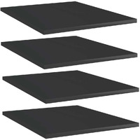 Vidaxl Bookshelf Boards 4 Pcs High Gloss Black 15.7""X19.7""X0.6"" Engineered Wood
