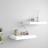 Vidaxl Floating Wall Shelves 2 Pcs White 15.7""X9.1""X1.5"" Mdf