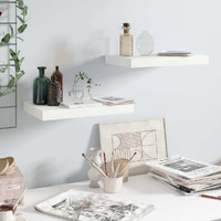 Vidaxl Floating Wall Shelves 2 Pcs High Gloss White 15.7""X9.1""X1.5"" Mdf
