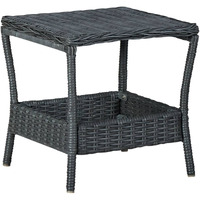 Vidaxl Patio Table Dark Gray 17.7""X17.7""X18.3"" Poly Rattan