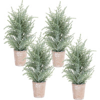 Potted Icy Pine Tree (Set Of 4)