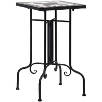 Vidaxl Mosaic Side Table Black And White Ceramic